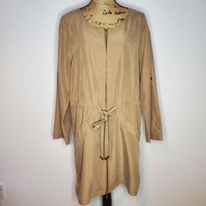 Soft Surroundings Tan Utility Zip Front Dress Size L